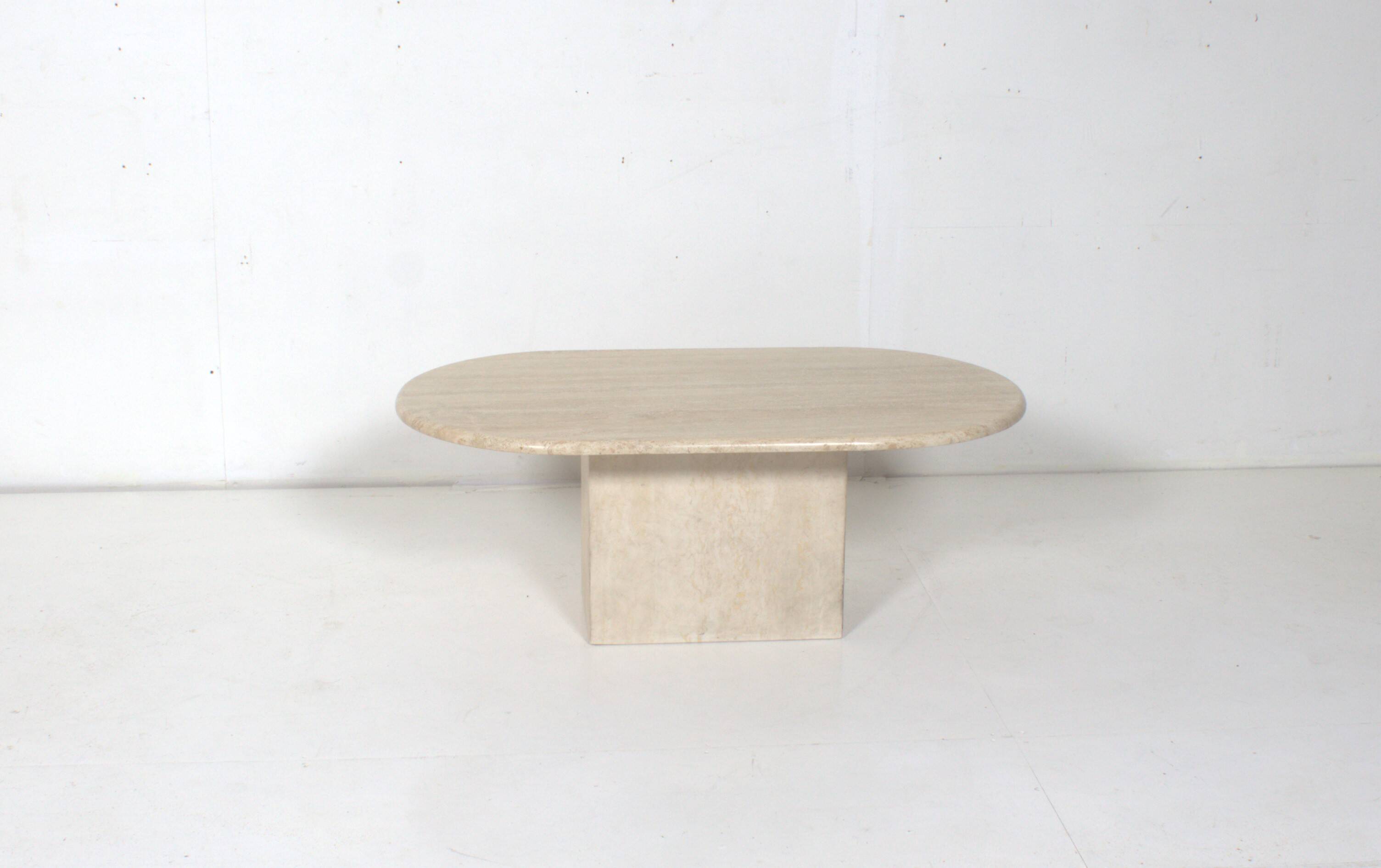 Medium Oval Travertine Coffee Table