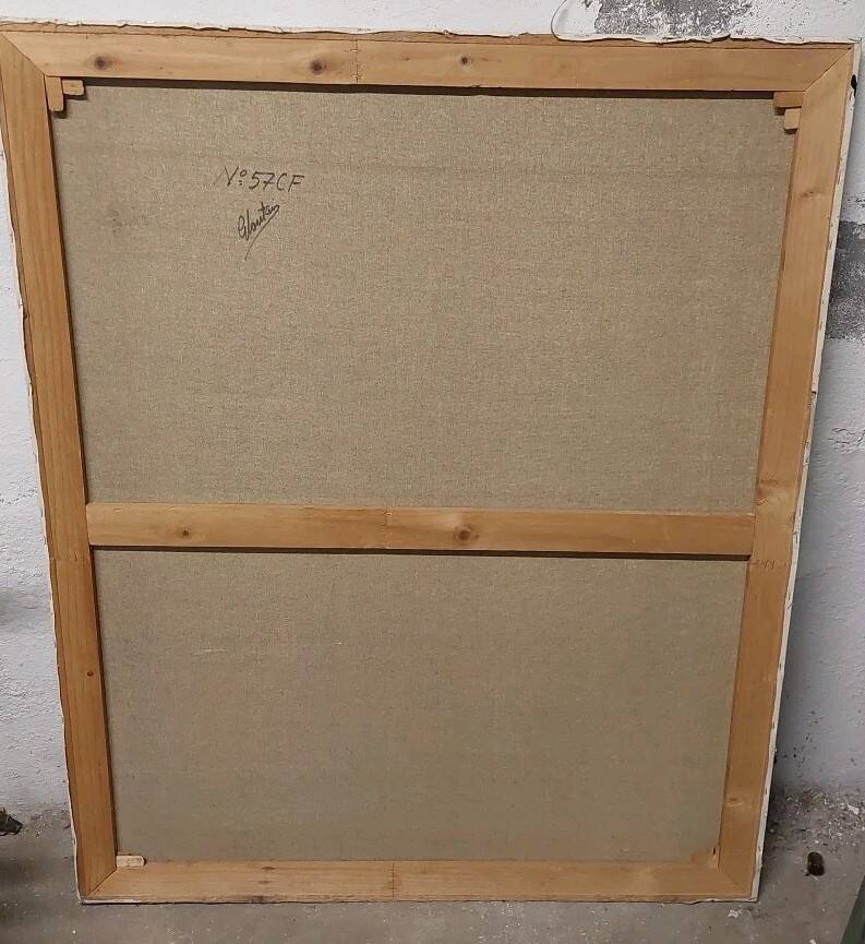 Gianfranco Rontani . Lucca (1926-2018) large oil on canvas 118 x 97 surrealist