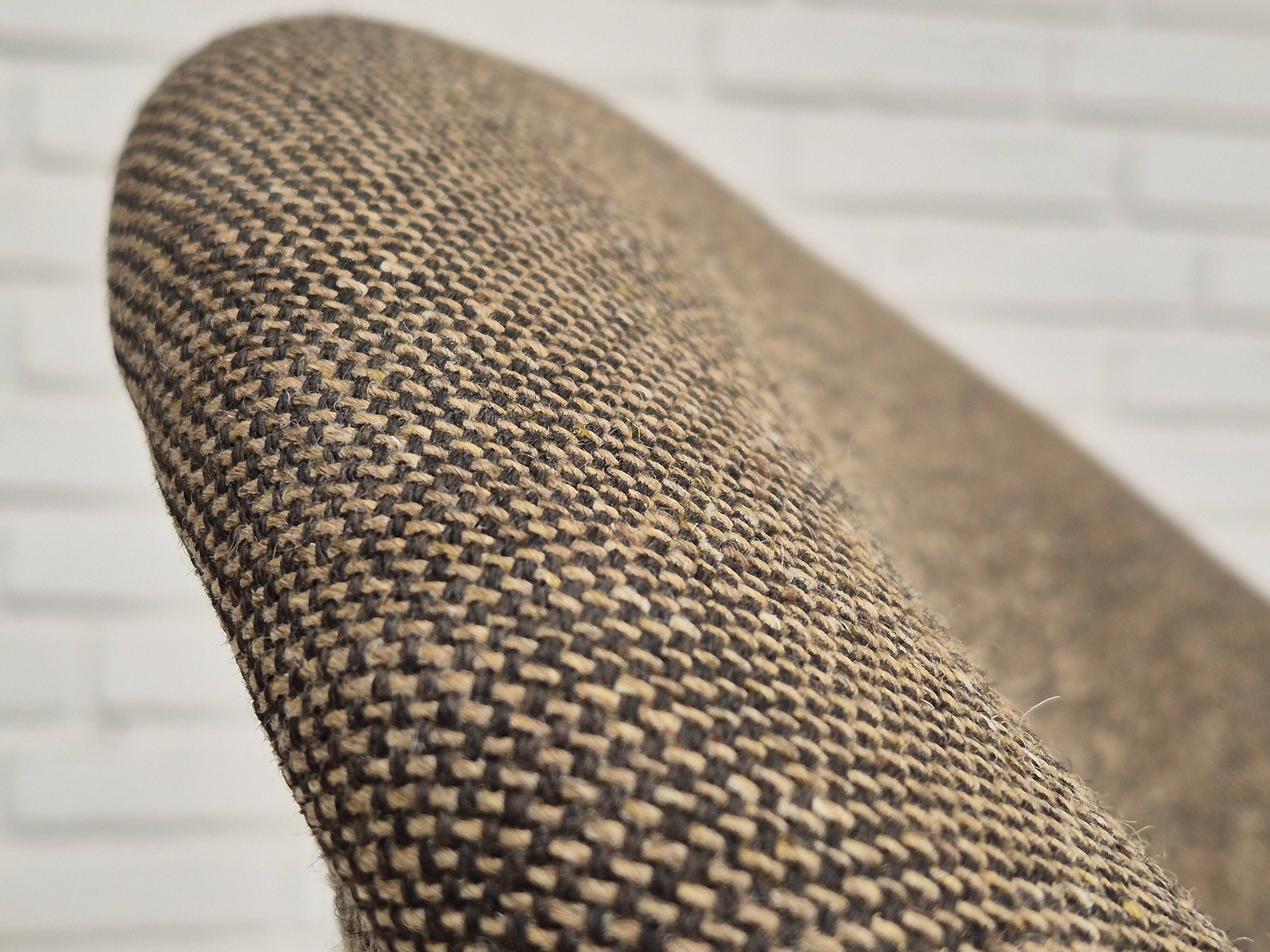 1960s, Danish armchair, furniture wool/cotton fabric, teak wood.