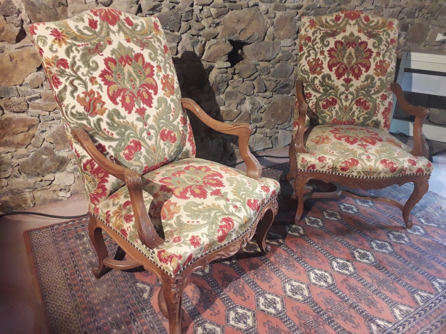 Louis XV style convertible armchairs