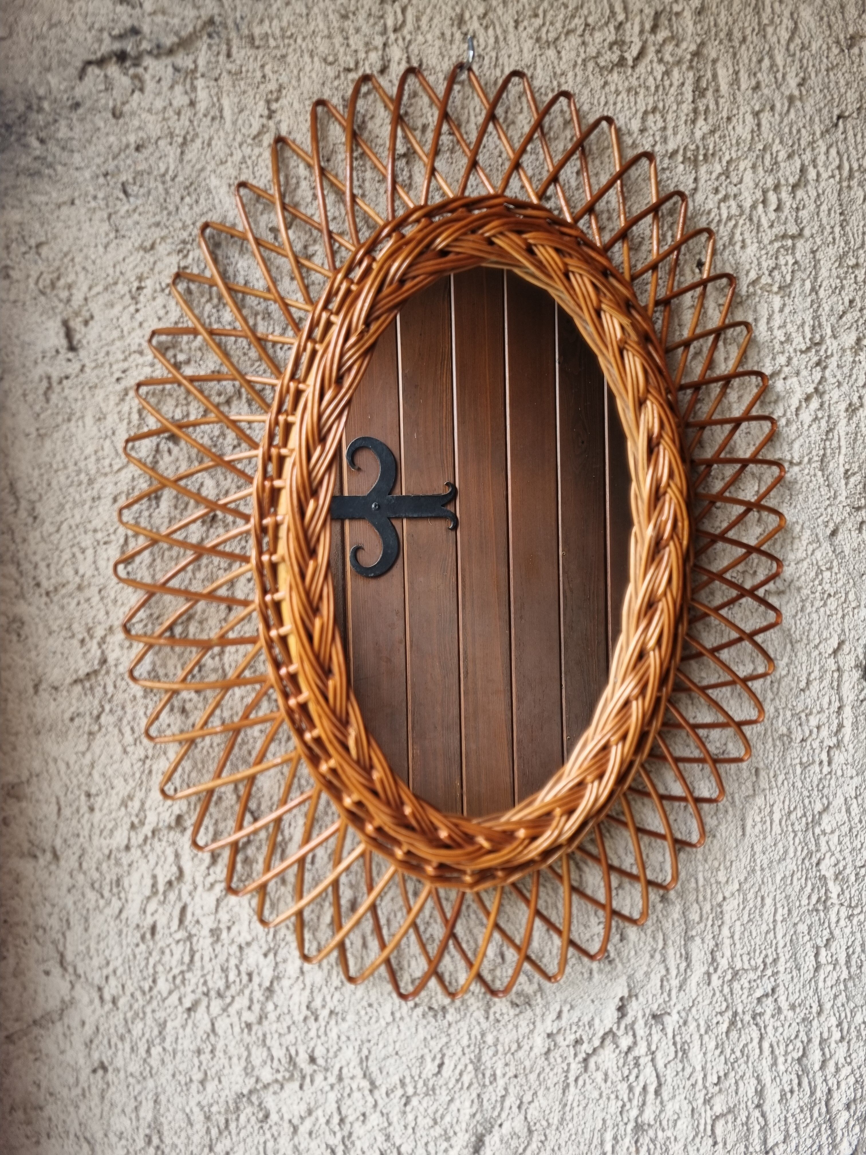 Rattan mirror