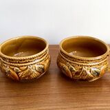 Pair of Japanese Majolica Soup Bowls Featuring Tomatoes and Onions