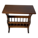 Turned wood magazine rack side table – vintage rustic style