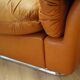 Orange leather sofa, Space Age design, 1960s, production: Italy