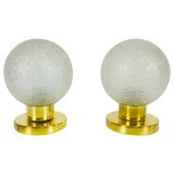 Set de deux lampes de table en verre g et laiton de Doria Leuchten 70s