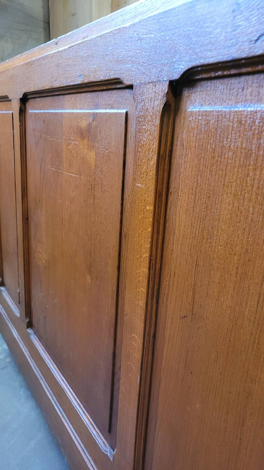 Shop counter display cabinet with old drawers, 1900s