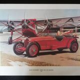 Lithographie voiture ancienne Alfa Romeo