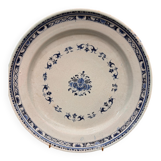 Plat rond faïence Rouen