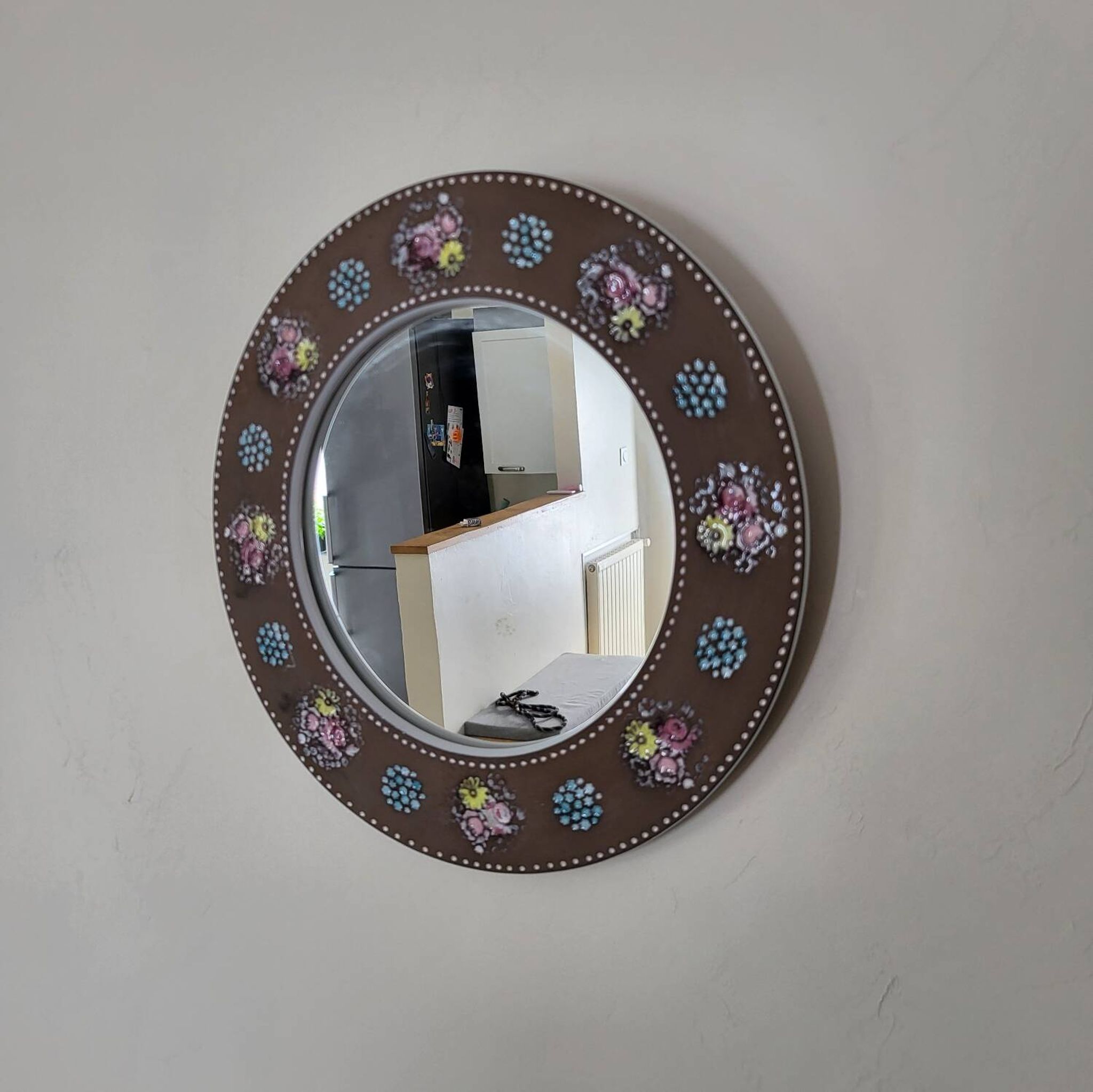 Ceramic Mirror Mari Simmulson Floral Decor/ Scandinavian Design