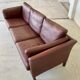 Mid century vintage danish mogens hansen 3 person sofa in burgundy leather