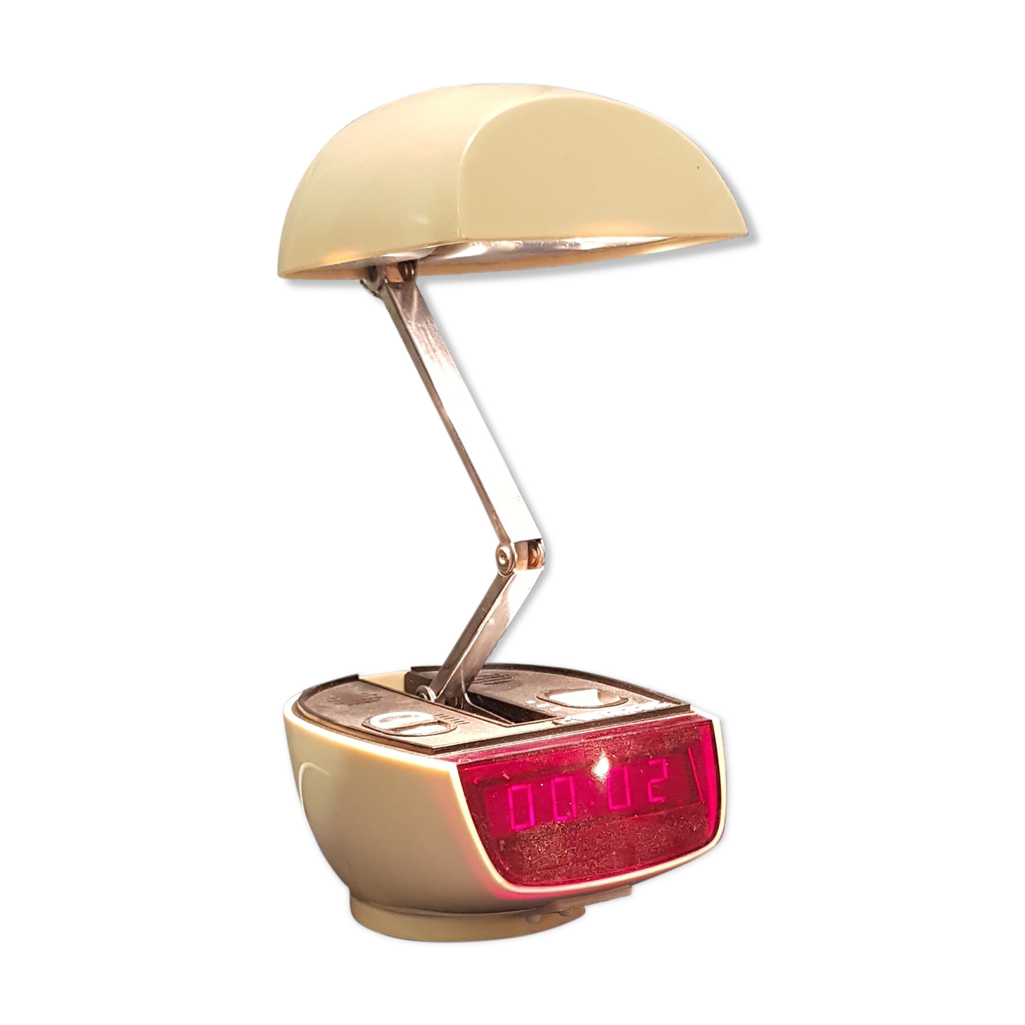 Space Age-style alarm clock lamp