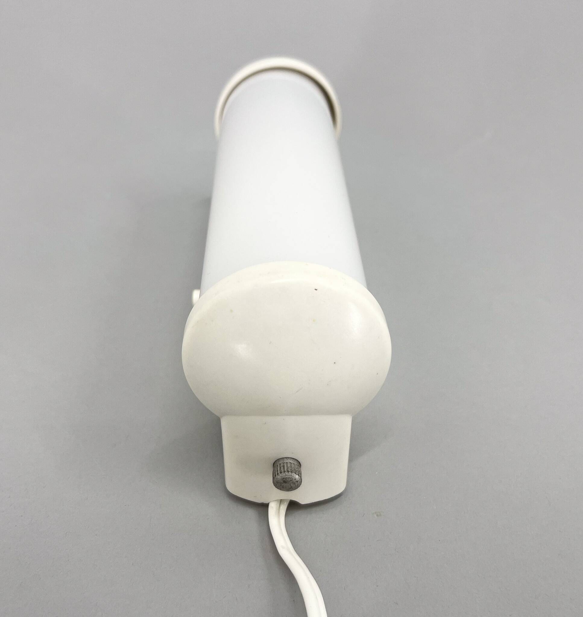 Bakelite and Milk Glass Wall Lamp, Czechoslovakia, 1950's