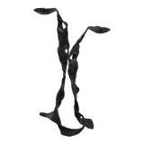 Sculptural brutalist floor candle holder made of hand-forged iron from the 1950s.