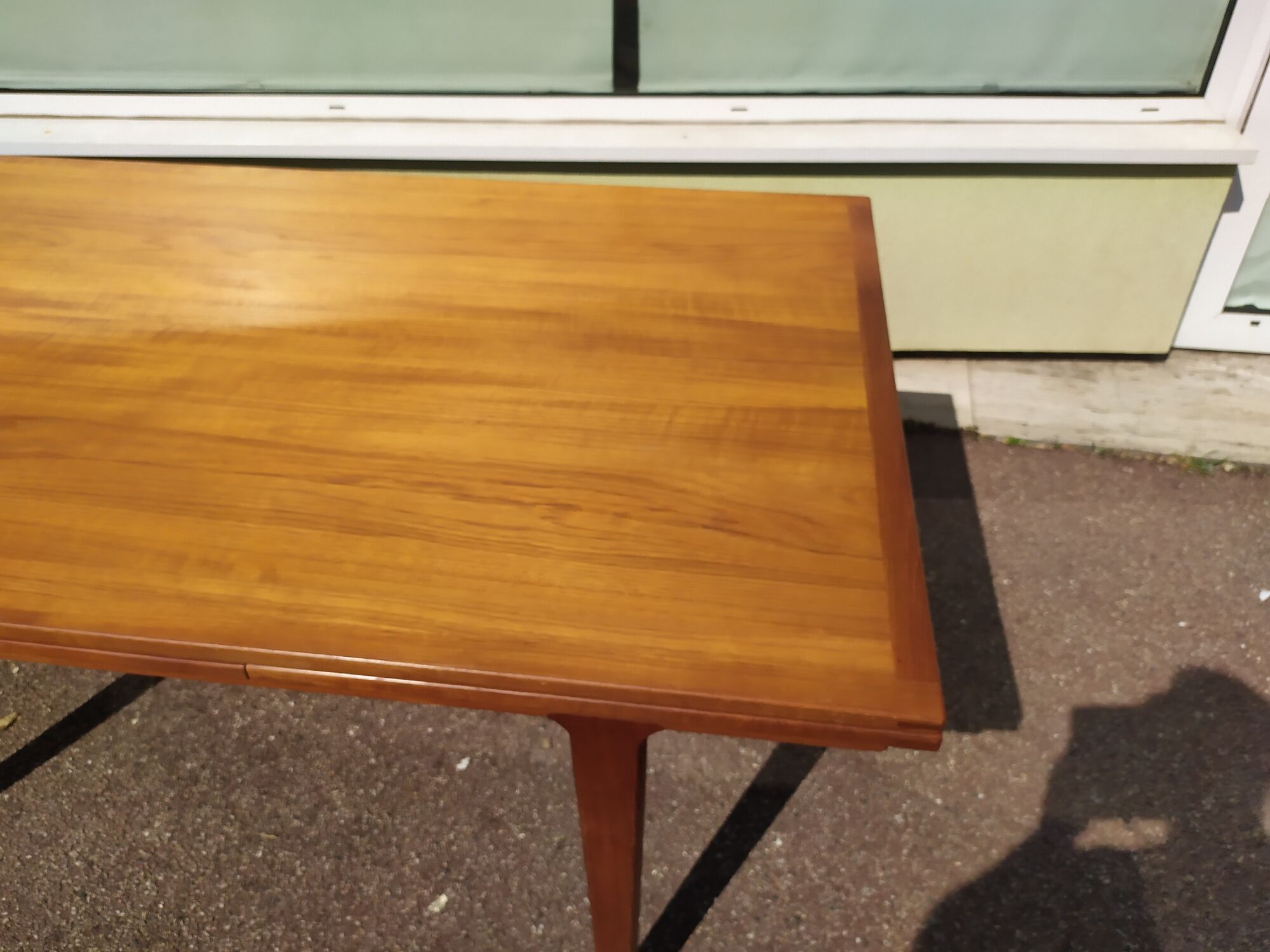 Scandinavian teak dining table with extension 6 to 10 people Henning Kjaernulf