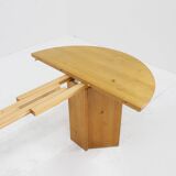 Table à manger ronde extensible vintage danoise en bois massif