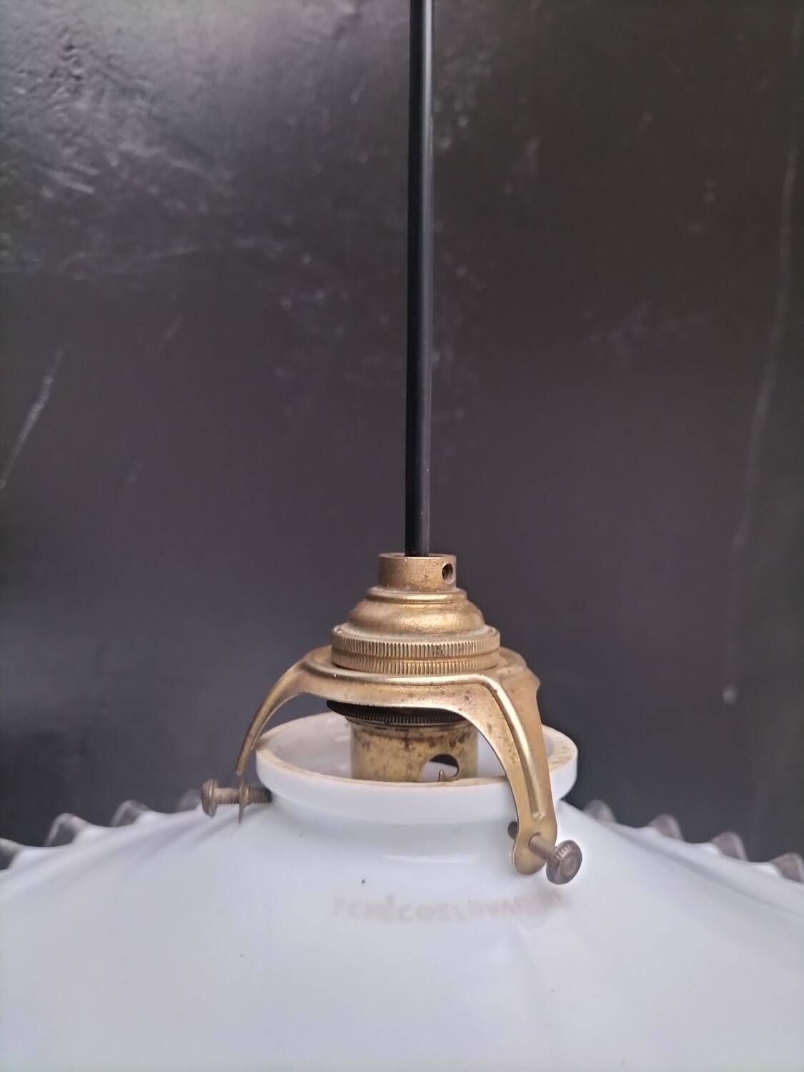 Opaline glass pendant light