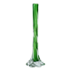 Translucent glass soliflora, long spiral twisted vase with flower-shaped foot