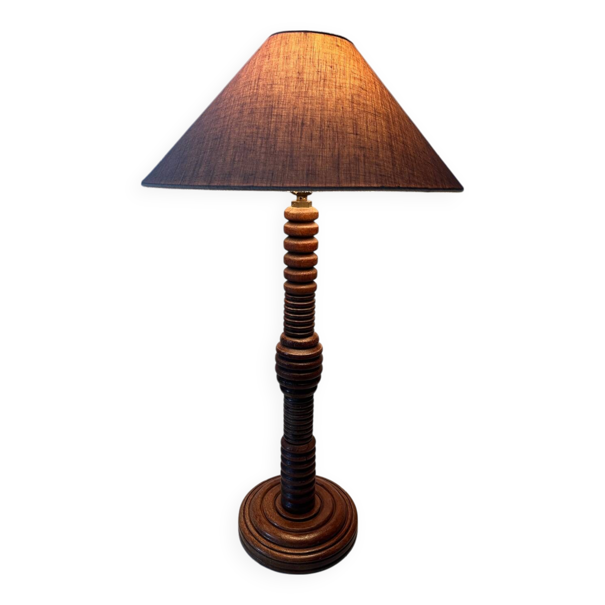 Vintage turned wood lamp
