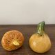 Vintage barbotine pepper and salt shaker in the shape of garlic and onion