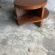 Vintage Art Deco round coffee table with double top