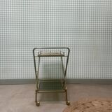 Desserte vintage laiton et verre