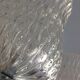 Five-spoke chandelier in chrome-plated metal and structured/vintage glass 60s-70s