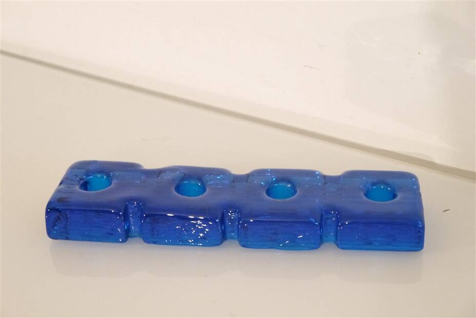 Swedish glass candle holder by Nybro Glasbruk 1970