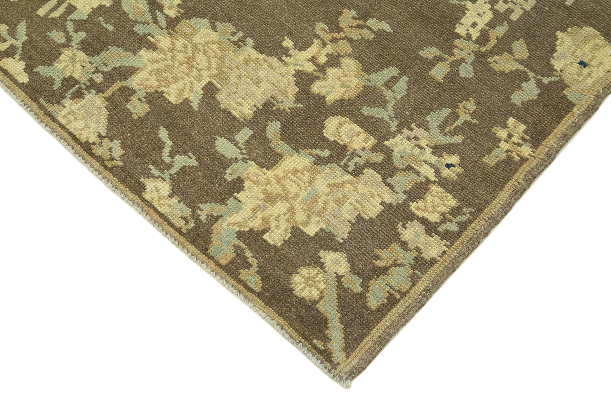 1950s hand-knotted rustic turkish beige carpet 125 cm x 244 cm
