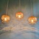 Vintage amber glass pendant (5 available), 1960s-70s