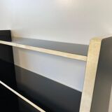 Italian Art Deco Bookcase in Parchment and Black Lacquer