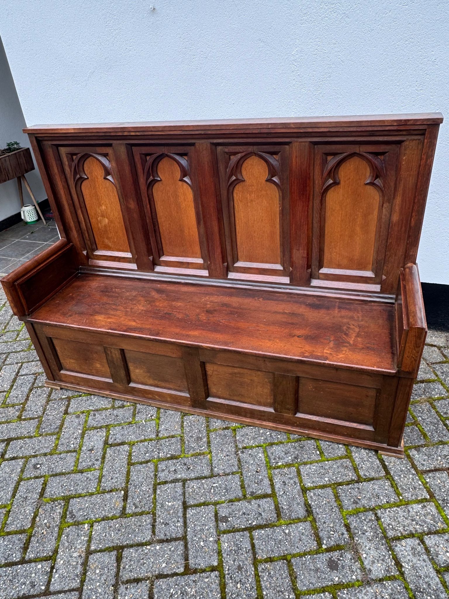 Gothic Revival Wooden Bench