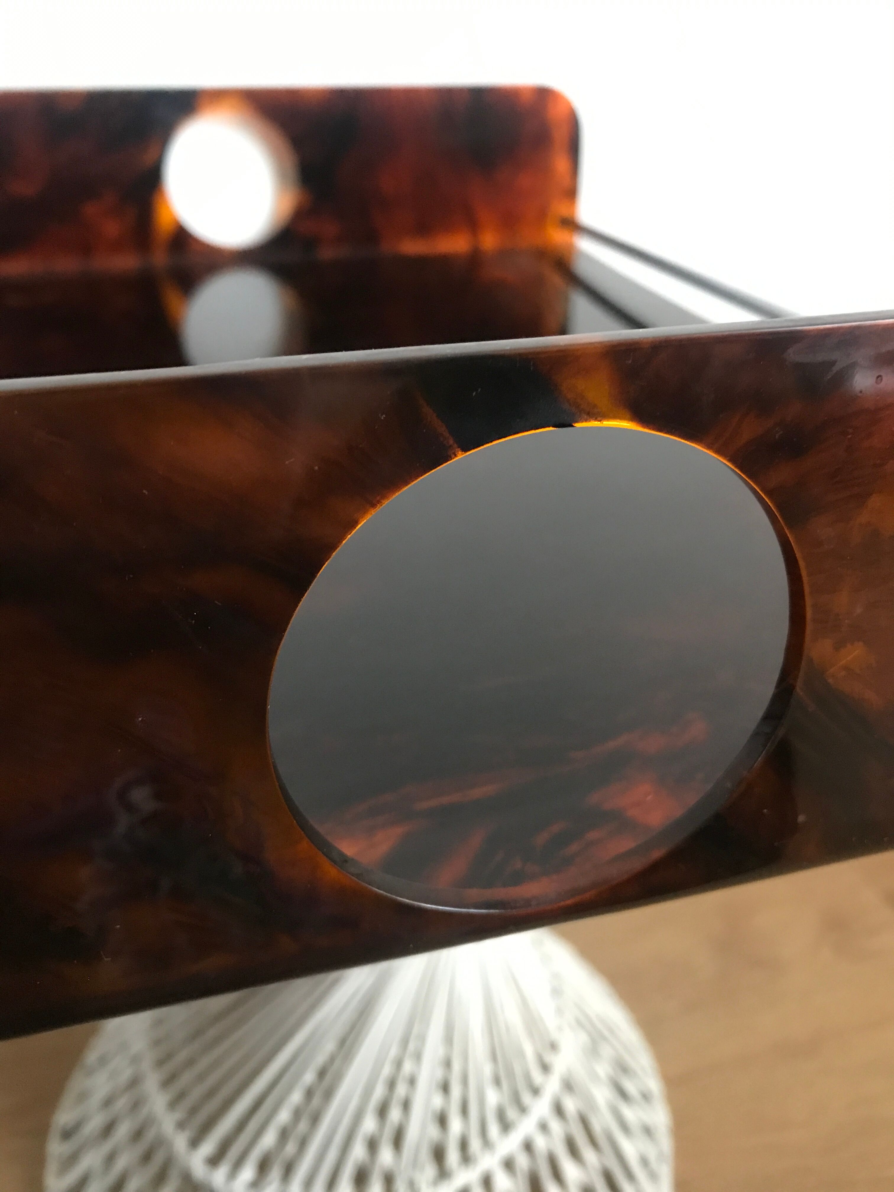 Tray in lucite tortoiseshell way circa 1970