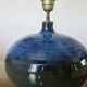 Impressive iridescent blue ceramic lamp with a gradient of green, circa 1960.