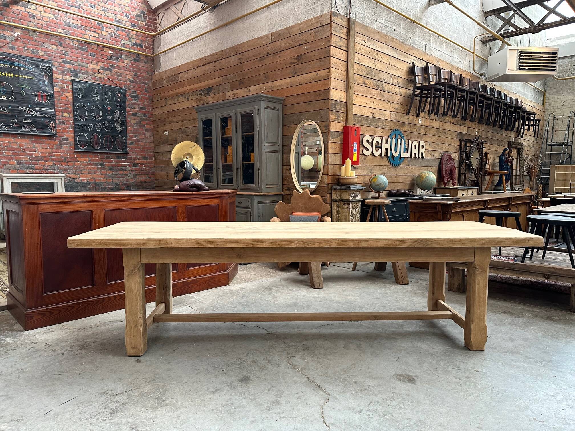 Very large solid oak farm table