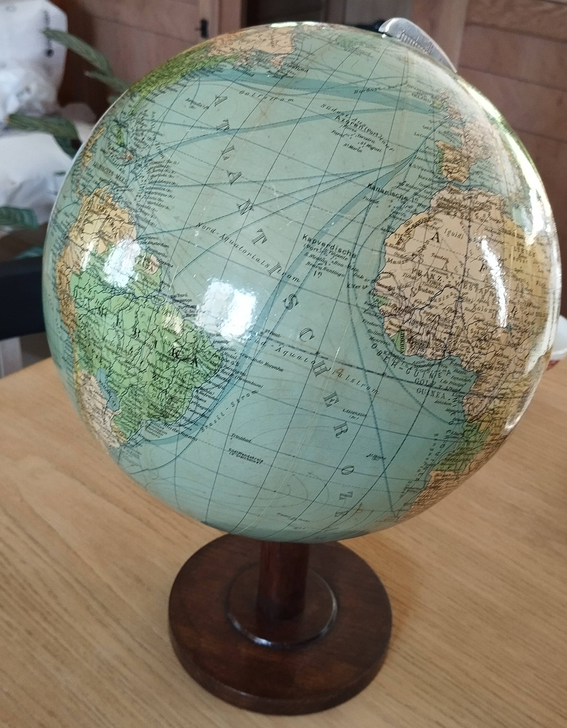 Vintage terrestrial globe Columbus from the 1950s.