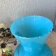 Florentine blue opaline vase Italy - Mid Century