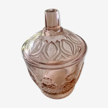 Bonbonnière en verre rose