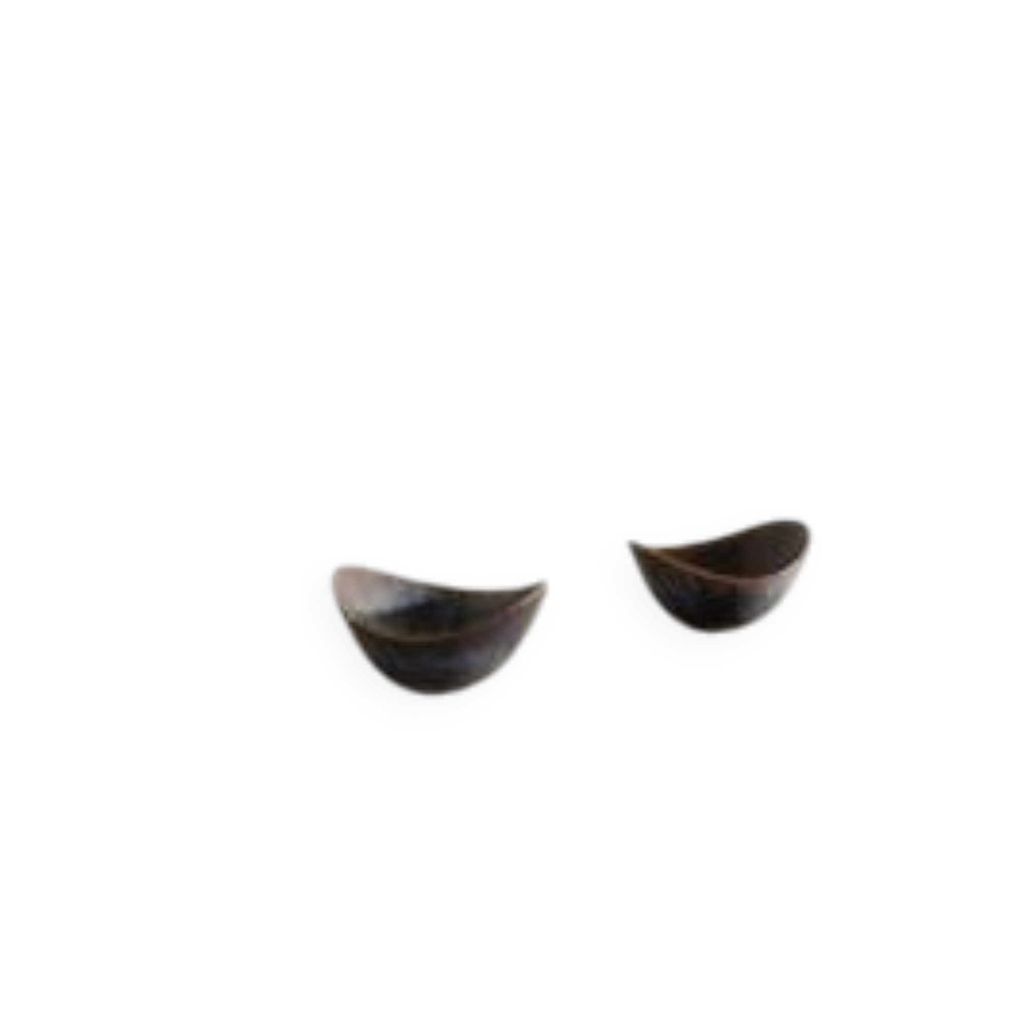 Pair of Swedish Ceramic Blue Berown Bowls by Gunnar Nylund, 1950s