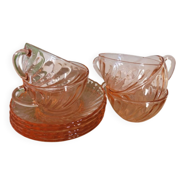 Lot de 4 tasses et 4 soucoupes Rosaline d'Arcoroc