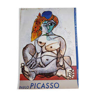 Picasso, affiche originale -1984, femme nue au bonnet turc