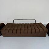 Old Daybed sofa design De Sede DS85 vintage 80s brown fabric