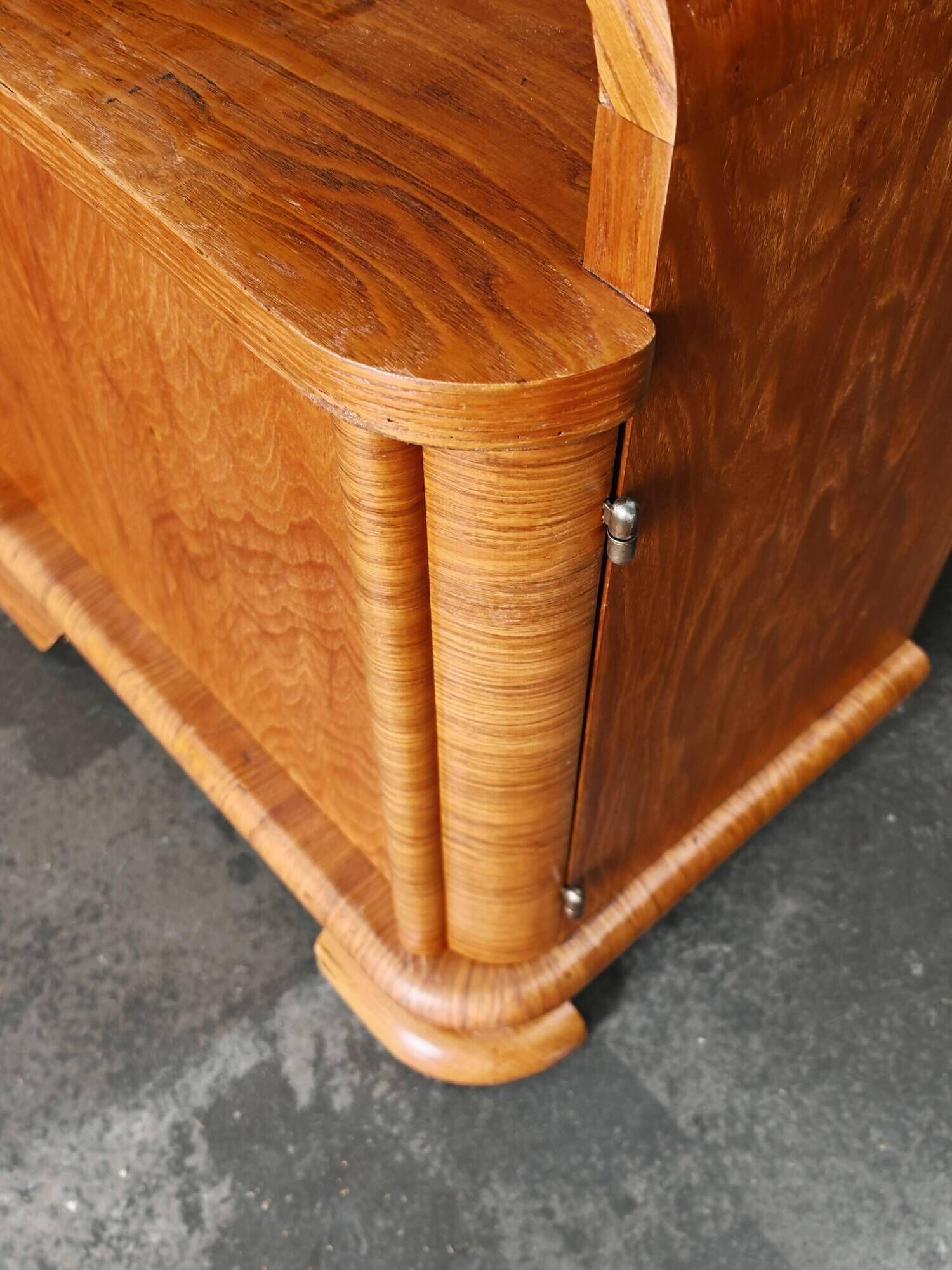 Pair of Art Deco bedside tables renovated in ash, 1930s.