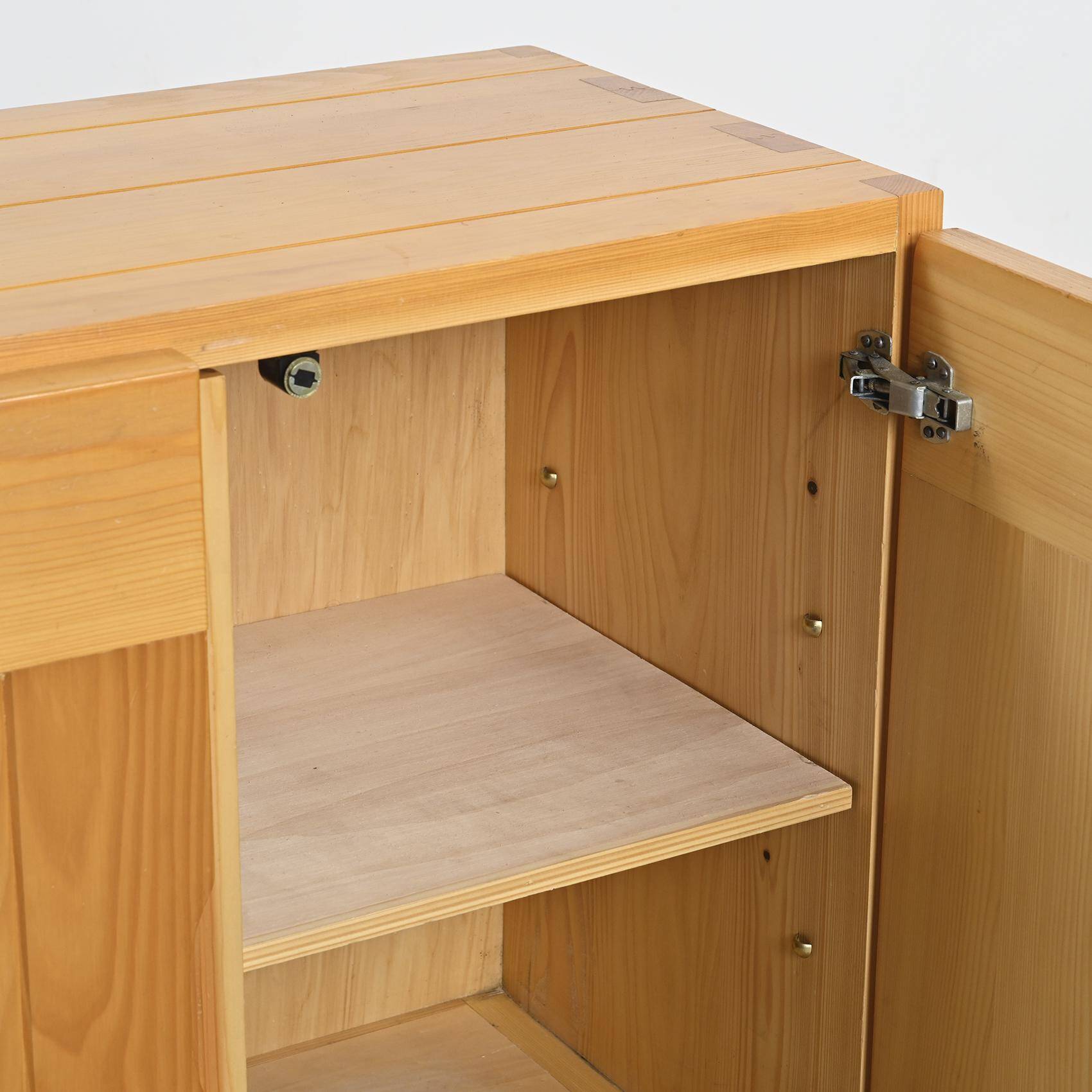 Solid pine sideboard by Maison Regain, 1970s.