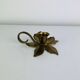 Vintage golden brass flower candlestick