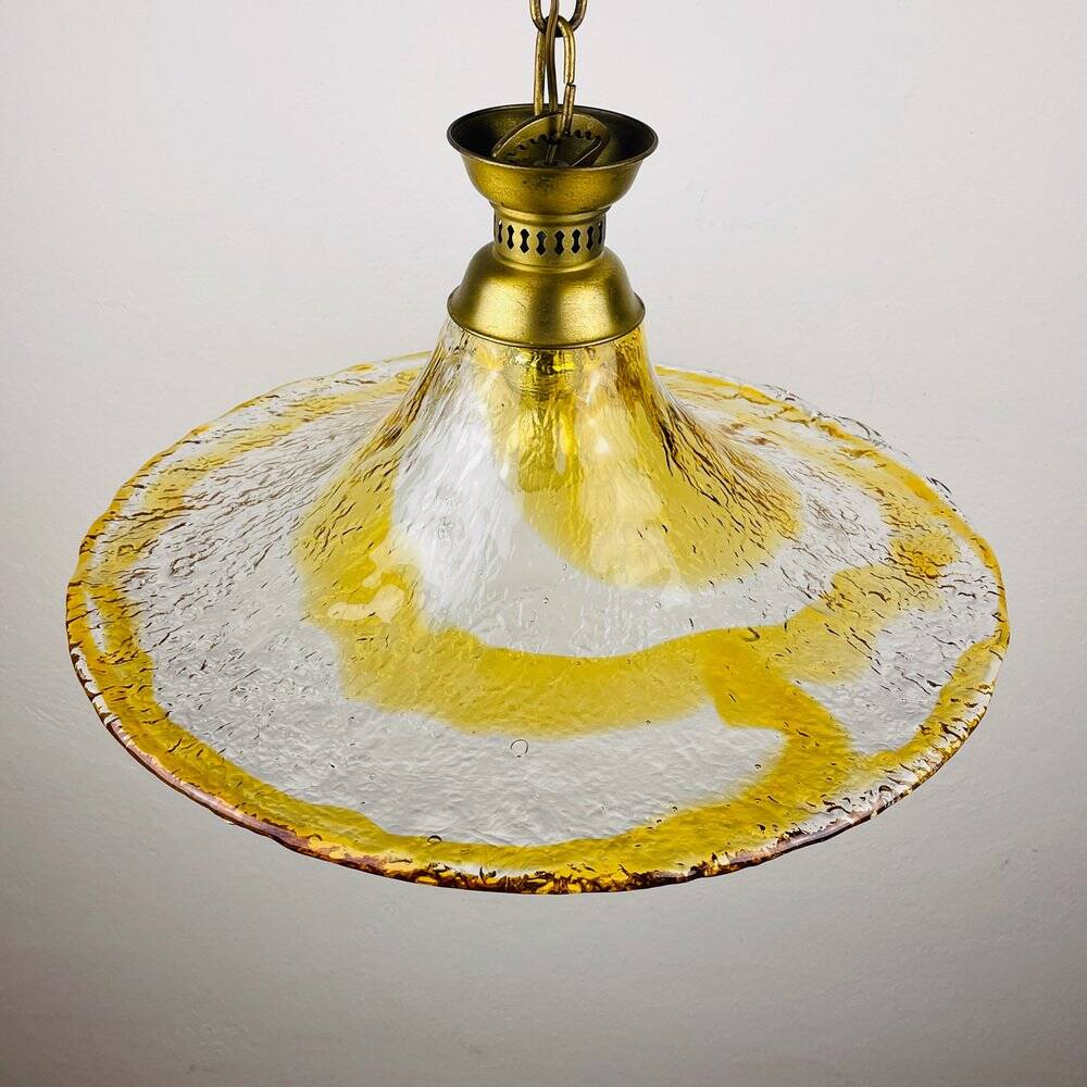 Vintage Murano glass pendant lamp by AV Mazzega, Italy, 1950s.
