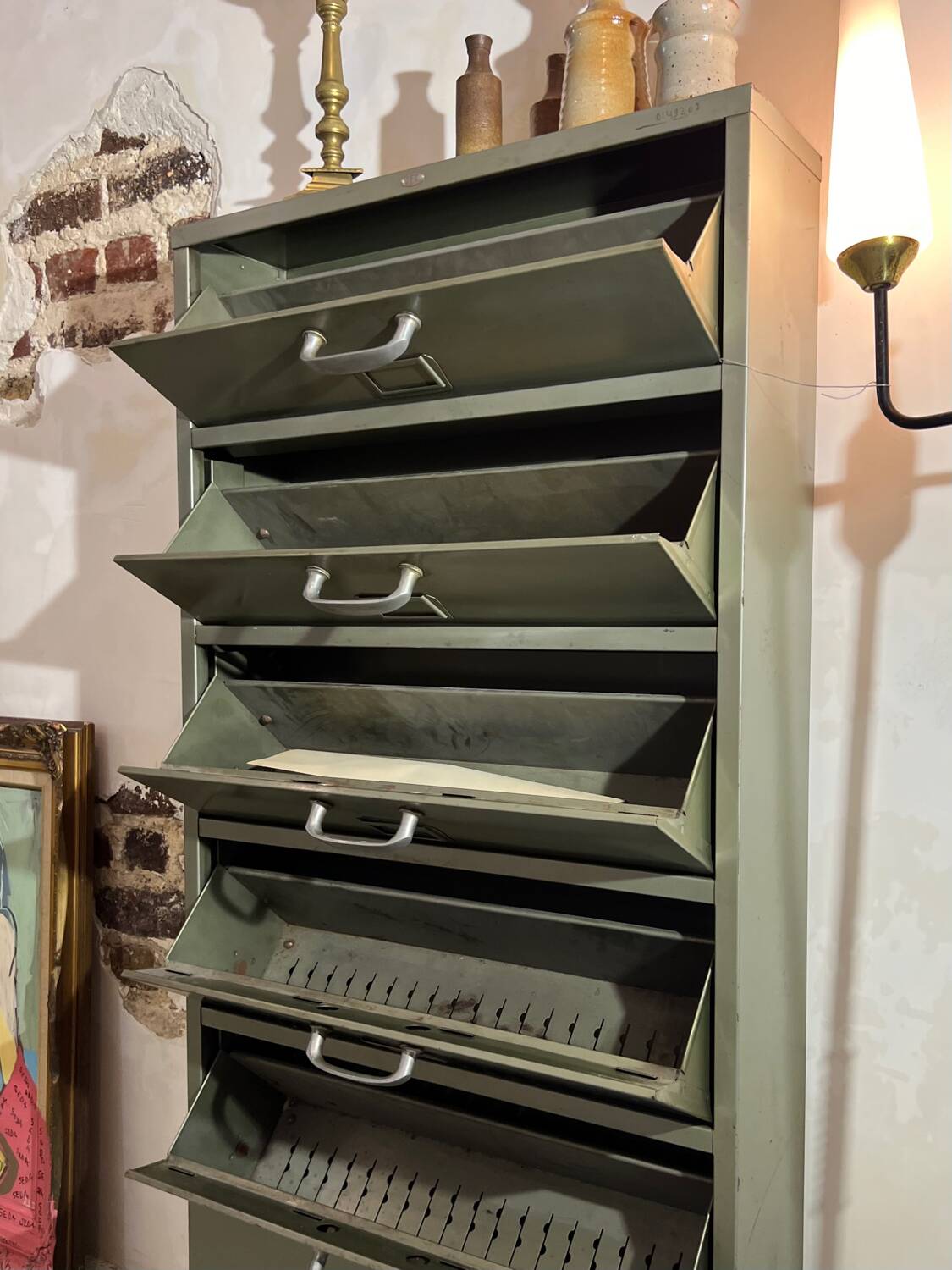 Vintage metal office locker from the 60s, JEC brand
