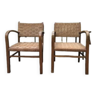 Pair of Vroom & Dressman bridge armchairs 1960