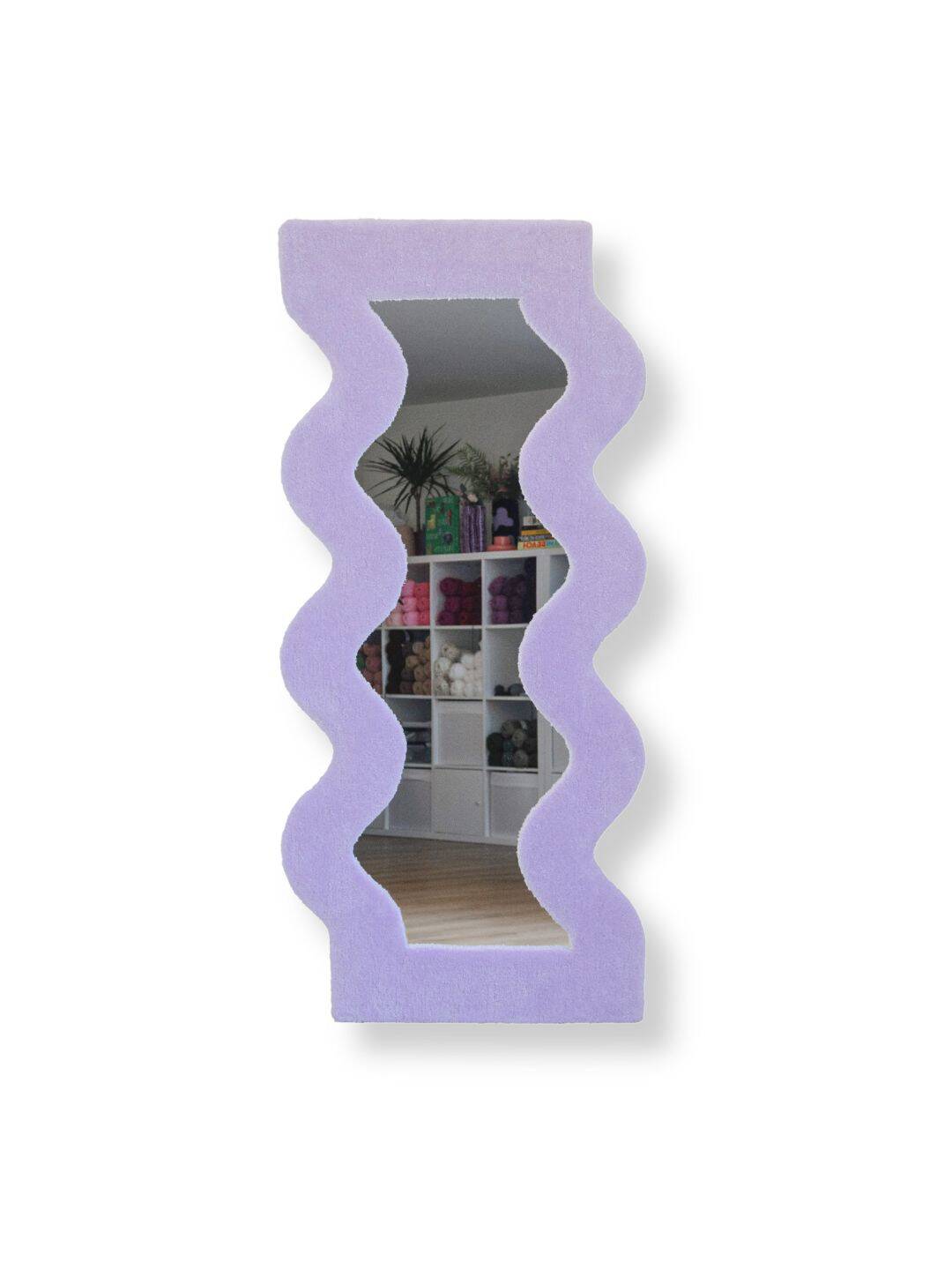 Grand miroir ondulé parme