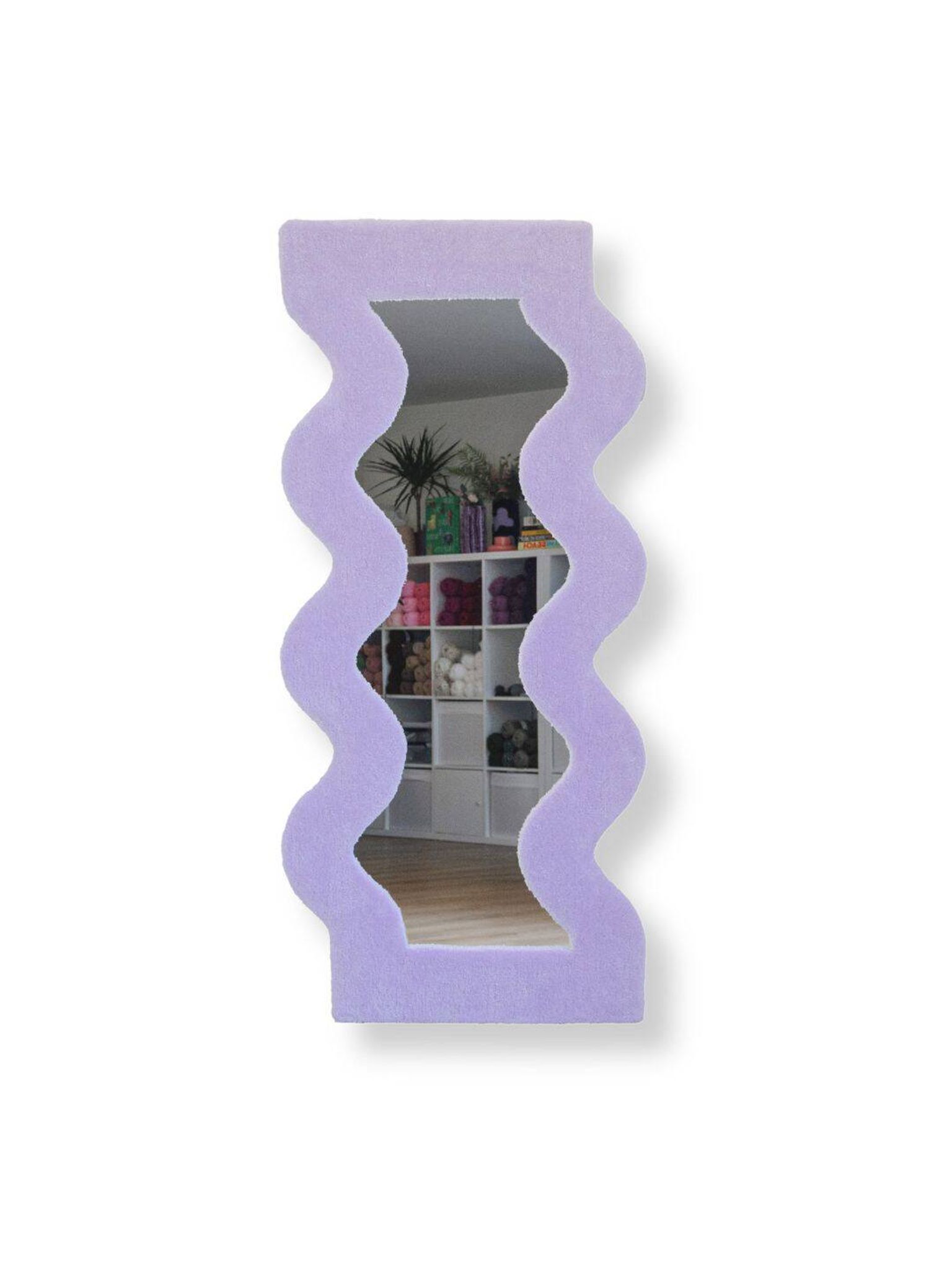 Grand miroir ondulé parme