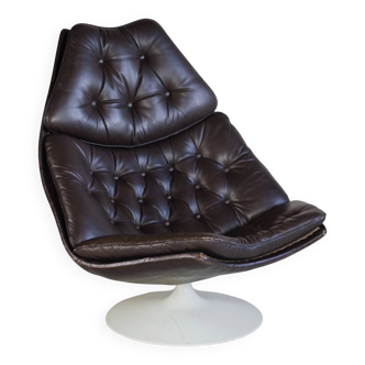 F588 armchair in leather by Geoffrey Harcourt for Artifort, 1960